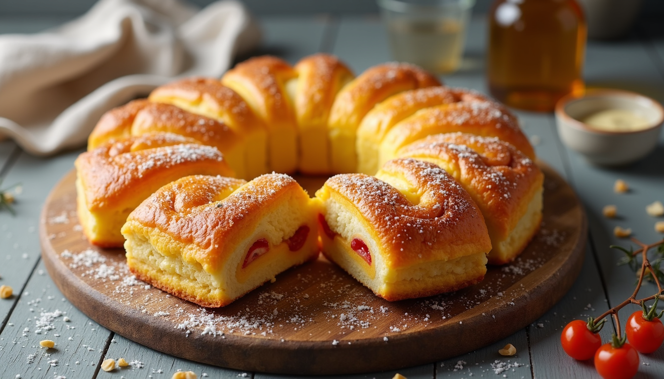 Un tort de nuntă elegant, cu mai multe etaje, decorat cu flori, simbolizând perfecțiunea torturilor de nuntă.