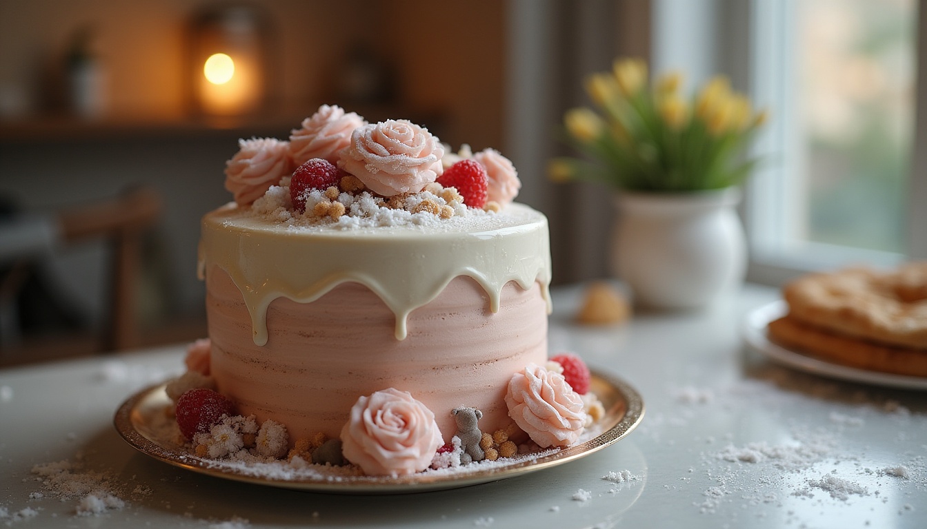 Tort de botez personalizat pentru baiat cu decoratiuni tematice